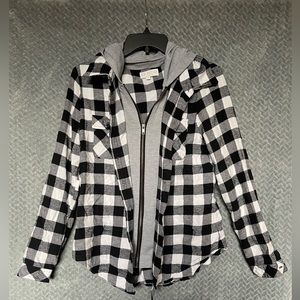 Flannel with a Zipper/Hood.